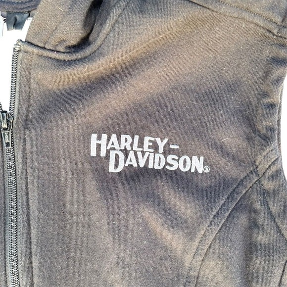 Harley Davidson Women's Sleeveless Hooded Vest Black Size L Casual - Picture 4 of 5